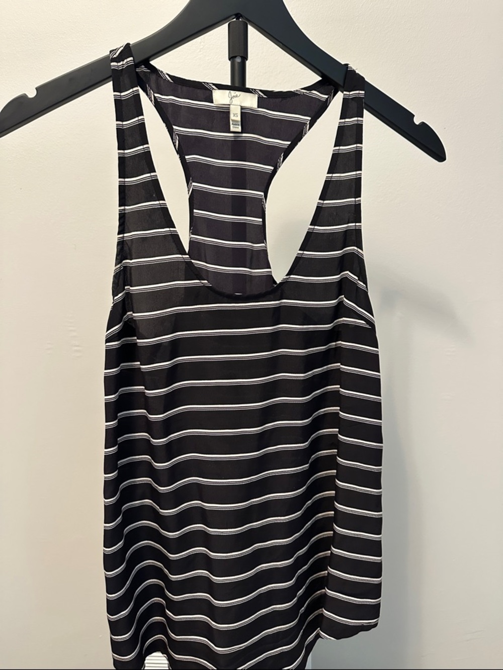 Joie Black & White Striped Racerback Tank